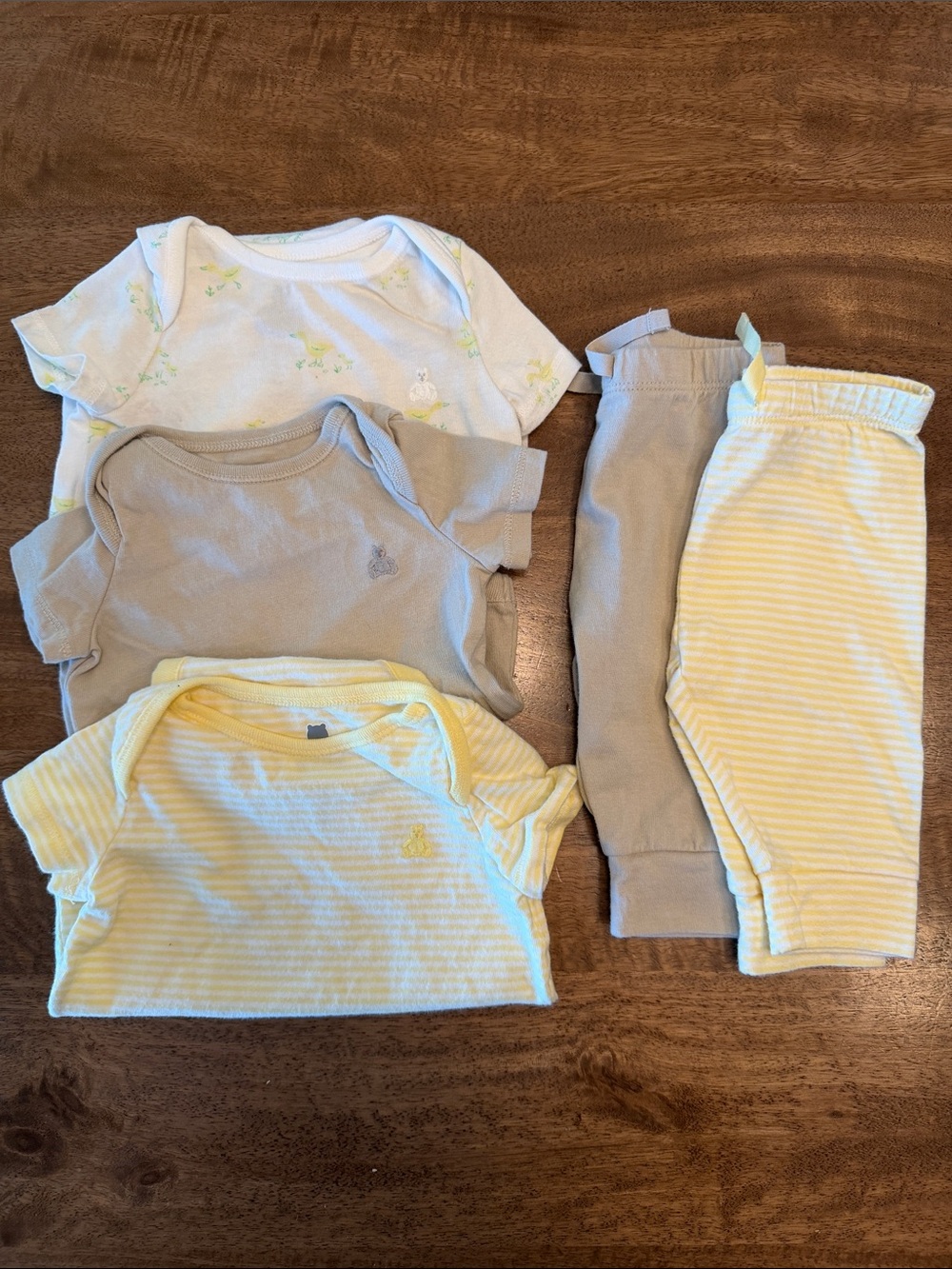 Baby Gap Neutral & Yellow Infant Baby Onesie and Pants Set